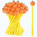 MIAHART 30 Pieces Halloween Thanksgiving Day Pumpkin Pen Bulk Cute Kawaii Black Writing Pens Ballpoint Pens for Office School Supply Student Creative Gift Decorations (Orange)