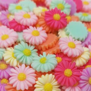 Chenkou Craft Random 100pcs Mix Color Lovely Daisy Flower Flatback Resin Charms Hair Clip Hairpin DIY Craft Jewelry Phone Decoration (Mix, 12mm(1/2"))