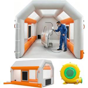 10x8.5x7ft Inflatable Paint Booth, Light Water-Resistant 210D Oxford Portable Spray Booth with Powerful Blower, Professional Mobile Workshop for Car Parts Furniture Crafts
