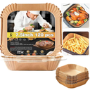 4 qt Air Fryer Liners, Chefman Air Fryer Liners, Disposable 4qt Air Fryer Liner for Chefman TurboX 4in1& 4.5 QT Cuisinart Airfryer, Nonstick Parchment Paper for Frying, Baking Unbleached(120Pcs)