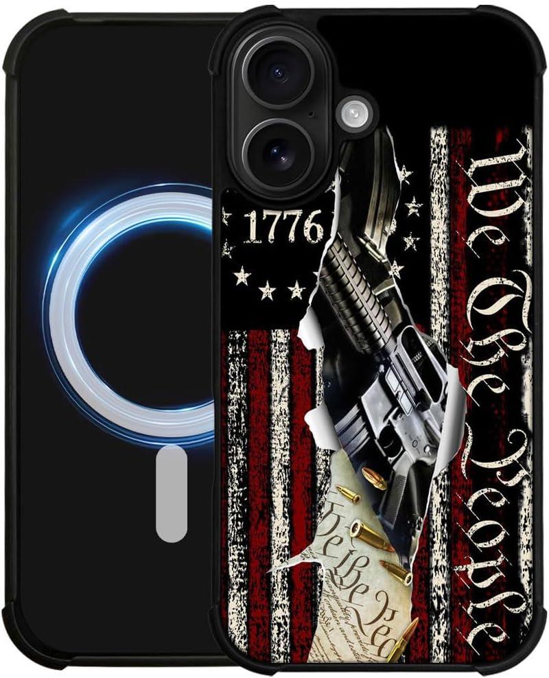 DJSOK Case for iPhone 17,Compatible with MagSafe,Anti-Scratch Shockproof Case,Classic American Flag 1776 We The People
