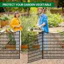 18 Panels No Dig Decorative Fence with Gate, 33 in(H) X 40.5 ft(L) Tall Garden Fence Animal Barrier, Rustproof Metal Wire Edging Border, Temporary Dog Fencing for Outdoor, Yard, Patio
