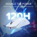 DELUX M800Ultra Wireless Gaming Mouse, 55g Lightweight, Nordic 52840 MCU, 1000Hz Polling Rate, PAW3395 Sensor, 26000DPI, Up to 120 Hrs Battery Life, Tri-Mode Connection, Huano Switches (600mAh-White)
