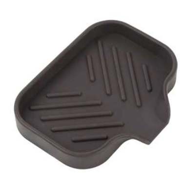 Silicone Bathroom Soap Dishes with Drain Spout-Bathroom and Kitchen Sink Organizer,Sponge Holder,Dish Soap Tray,Perfect for Dispenser,Scrubber,Bottle,Cup on Sink or Counter-Black