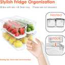 SMRCAD Fridge Organizers and Storage, 6 Pack Clear Freezer Organizer Bins with Lids for Kitchen, Pantry, Refrigerator, Food, Fruit, Vegetable Storage