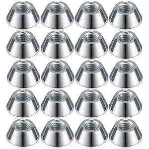 Otoolling 20 Pcs Tri-Groove Tamper Proof Security Nuts, T Groove, Zamak 5 Zinc, 1/4"-20, Three-Slot Safety Nuts, Tapered Three-pronged Drive, Anti-Theft