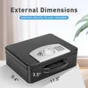 KYODOLED Safe Box with Digital Keypad Lock, Lock Box with Code for Personal Items, Metal Security Box for Cash, Passport, Jewelry, Ideal for Home, Office, Garage Sale, 11.8'' x 9.4'' x 3.5'', Black