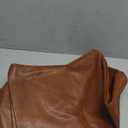 Thgonwid Unstuffed Handmade Cube Pouf Faux Leather Ottoman Cover, Square Pouffe Footstool Storage Stool, Bedroom Living Room, 14 Hx 15.7W, Brown