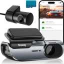 FOCUWAY 4K Front and Rear Dash Cam: Fast 5GHz WiFi & Hands-Free Voice Control, Compact Hidden Design, 24/7 Parking Mode Recording, Supercapacitor & Type-C, Free 64GB Card, Super Night Vision