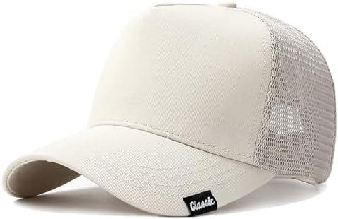 5 Panels High Crown Trucker Hats Mens Outdoor Breathable Full Mesh Snapback Baseball Caps Wide Brim Sun Hats Plus Size Q1037