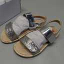 DREAM PAIRS Girls Sandals Glitter Two Strapped Casual Open Toe Sandals Little Kid/Big Kid,Size 1 Little Kid,SILVER