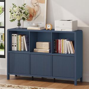 FATORRI 6 Cube Storage Organizer with 3 Doors, Modern Horizontal Bookcase