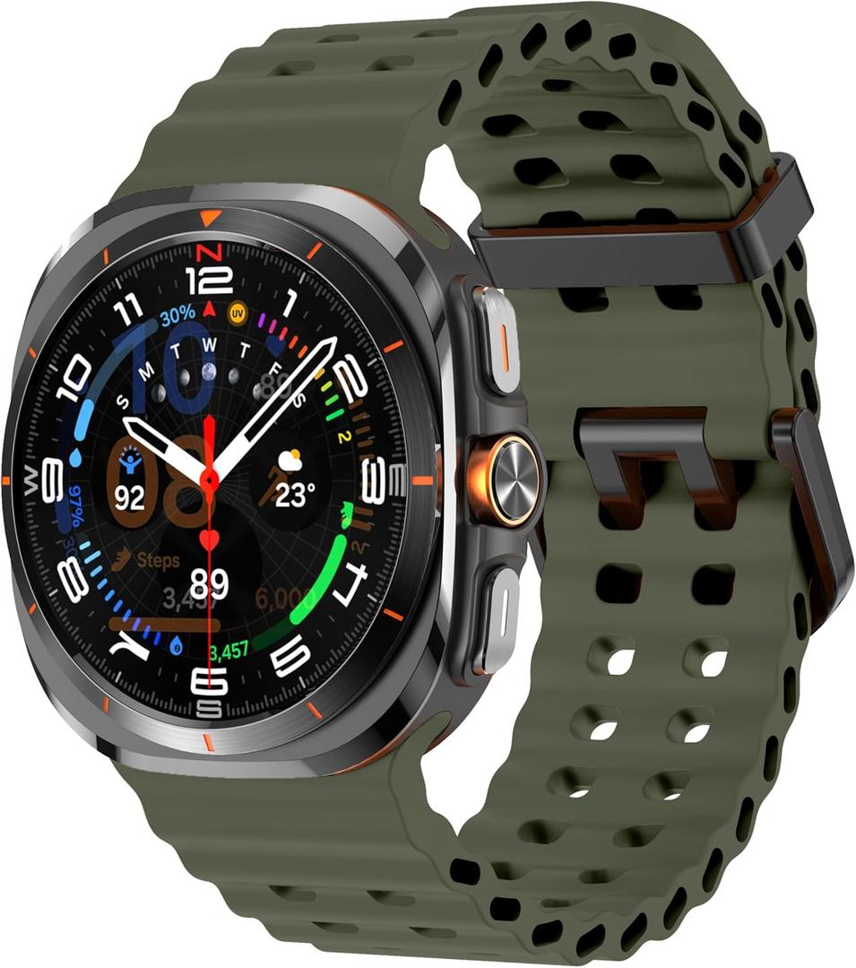 2 x Silicone Band Compatible with Samsung Galaxy Watch Ultra 47mm (2024/2025), Breathable Silicone Band for Galaxy Watch 7 6 5 4 44mm 40mm / 6 Classic 43mm 47mm / 5 Pro 45mm / 4 Classic 46mm 42mm