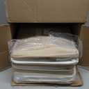 13 x 13 Inch Cube Storage Bins, 6 Pack Extra Large Collapsible Fabric Storage Bin with Ropes, Foldable Storage Cubes for Home (White & Beige-13"x13"x13")