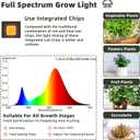 Owleye 12FT Outdoor Grow Lights LED String Plant Light, IP65 Waterproof, Full Spectrum, 120V, ETL Listed, 33.89 umol/s, Linkable Grow Light for Greenhouse & Outdoor Garden & Raised Bed (3-Bulbs)