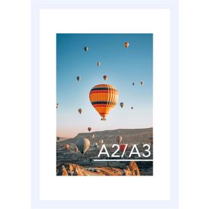 JCJMY 16.5x23.4 A2 Picture Frame White with 11.7x16.5 A3 Mat, Display Photo 11.7x16.5 with Mat or 16.5 x 23.4 Without Mat, Wall Hanging Large Frame with Plexiglass, White