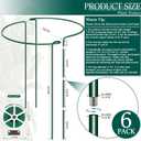 6-Pack 46.3 Plant Support Stakes, Steel Plant Cage & Peony Tomato Hydrangea Cage, Garden Stakes for Outdoor Plants, Heavy-Duty Plant Stakes, 16.7 Support + 29.6 Extension Tubes