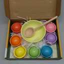 Montessori Larger Ball in Cup Color Sorting Toy for Toddlers Wooden Rainbow Ball Color Matching Toy - 7, 46mm