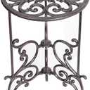 Sungmor Heavy Duty Cast Iron Potted Plant Stand,19.3-Inch 1 Tier Metal Planter Rack,Decorative Flower Pot Holder,Vintage & Rustic Style Indoor Outdoor Garden Pots Container Supports