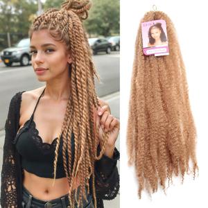 8 Packs Marley Twist Braiding Hair 24 Inches MarleyTwist Hair Blonde Cuban Twist Hair Afro Kinky Curly Twists Faux Locs Synthetic Marley Hair Extensions