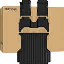 Full Set mat for 2024 2025 2026 Ford Ranger (5ft Short Bed mat) SuperCrew Cab All Weather Truck Protector TPE Front and Rear RowFloor Liners with Bed Trunk Liners Accessories - Black