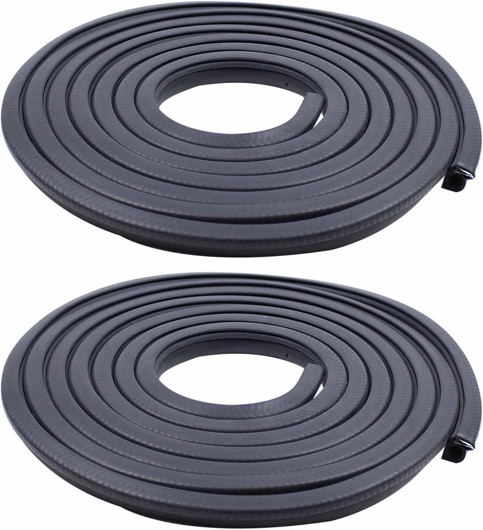 Front Driver and Passenger Side Door Weatherstrip Rubber Seal On-Body for Cadillac Escalade 02-06, Chevy Silverado 99-06, Avalanche Suburban Tahoe 00-06, GMC Yukon Sierra 99-06