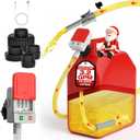 Fuel Transfer Pump with Auto-Stop, 3.2 Gallon per Min, 51" Extra Long Hose, Battery & USB Powered, 4 Can Adapters, Fast and Safe Gas Pump for Oil, Diesel and Gasoline