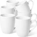 Urbanstrive 16 oz Large Coffee Mugs Set of 6 Ceramic Coffee Mug White Coffee Cups Tea Cups Idea Gift for Women Men House Warming Gifts New Home Office, White 6 Pack