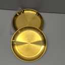 Serving Trays 7.9in Stainless Steel Decorative Tray Round Gold Tray for Kitchen Wedding Party Coffee Table Dishwasher Safe,9 pcs