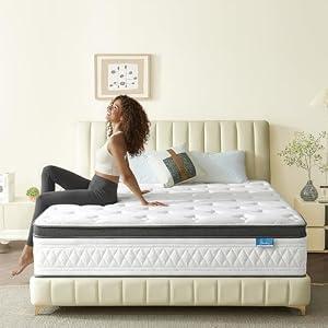Breezleep Full Size Mattress, 10 Inch Cooling Hybrid Full Mattress in a Box, Medium Firm with Gel Memory Foam & Pocket Coils, Motion Isolation, Pressure Relief, CertiPUR-US