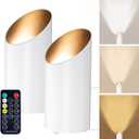 Brightown LED SpotLights - 2 Pack Uplighting Floor Can Lights with Remote and Timer, 3 Color Temperatures & Dimmable, 2 Lighting Modes for Wall Picture Painting Plants Indoor Accent Lighting, White