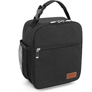 Femuar Lunch bag for Men Women Adults Small for Office Work Picnic - Reusable Portable Lunchbag, Black