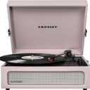 Crosley CR8017B-AM Voyager Vintage Portable Vinyl Record Player Turntable with Bluetooth in/Out and Built-in Speakers, Amethyst