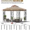 10x10 Canopy Replacement Top Double Tiered Gazebo Cover for Yard, Patio & Garden Durable Sunshade Replacement (Coffee Liqueur+Brown with lace)