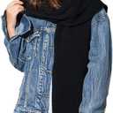 Women Winter 3 in 1 Hooded Hat Scarf Wrap Shawl Crochet Knit Pullover Neckwarmer, 120cm(After Folded) x 22cm (Black)