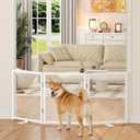 Snughome Clear Freestanding Dog Gate, 23.62" H Acrylic Pet Gate, 61.2" W