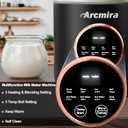 8 in 1 Automatic Nut Milk Maker, 10 Blade 35 oz Homemade Oat, Soy, Plant-Based and Dairy Free Beverages, Almond Milk Maker with Delay Start/Keep Warm/Boil Water, Soy Milk Maker with Nut Milk Bag