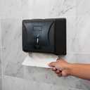 Mind Reader Paper Towel Dispenser, Tri-Fold Towel Holder, Restroom, Wall Mount, Bathroom, Black (1-Piece)