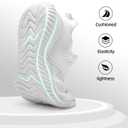 ATHMILE Womens Walking Shoes Lightweight Men Tennis Shoes Slip On Memory Foam Casual Sneakers for Gym Travel Work Outdoor Road (12.5 Women/11 Men, White)