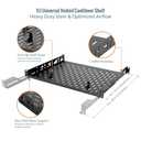 Tecmojo 1U Rack Shelf, 14 inch Depth, Anti-Slip Stops, Server & Network Shelf for 19 in Equipments, 110lbs Vented Capacity, No Lip (Pack of 2)