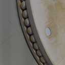 Wooden Decorative Tray, Round Serving Tray with Wood Bead, Farmhouse Big Tray for Ottoman, Countertop, Coffee Tabl,  (Retro White)