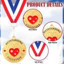 Tondiamo 24/48 Pcs Award Medals Bulk Gold Medals Bulk with Neck Ribbons 2 Inch Metal Award Trophies for Sports Party Team Tournaments Match Participation Winner Prizes Gift