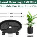 Looca Plant Caddy with Wheels and Drainage Tray, 13Rolling Plant Stand Flower Pot Mover, Planter Caddies Round Plant Dolly for Heavy Duty Planter, 3 Pack, Bearing 120 lbs (Black)