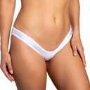 Pin Up Doll Scrunch Back Bikini Panty Underwear For Women, Brazilian Style Womens Cheeky Panty (Small, White)