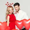 Beaupretty Heart Headband with 9 Sequin Red Love- shaped Heart Hair Hoops Party Hair Accessoires for Holiday Festival Wedding (1 Count (Pack of 1))