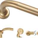 Warm Gold Curtain Rods for Windows 66 to 120",1 Inch Disc Wrap Around Curtain Rod with Aluminum Finials and Brackets,No Screw Disassembly Adjustable Blackout Curved Room Darkening Curtain Rod