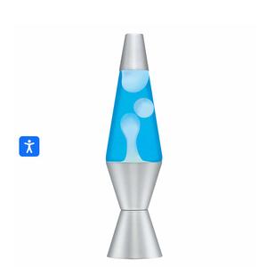 Lava Lamp White Blue and Silver