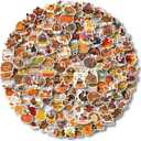 AOWDIAO Thanksgiving Stickers 200 Pcs Cute Thanksgiving Vinyl Stickers for Water Bottles Envelopes Scrapbooking Crafts Funny Fall Hoilday Stickers for Kids Teens Adults