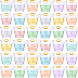 Tessco for you 36 Pcs 1.3 Gallon Collapsible Water Storage Bag Water Container Emergency Jug Plastic Storage Pouch Freezable Carrier Tank Foldable Bottle for Outdoor Sport Camping (Clear)