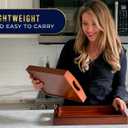 Comfify Bamboo Serving Trays Set of 3 Ottoman Trays for Food, Entertaining, and Decor Minimalist Brown Finish